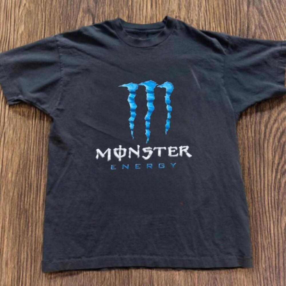 T-Shirt Monster Energy T-Shirt With Blue Accents